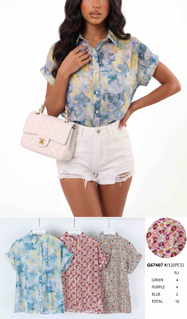 Koszule damska (Francja produkt) Roz S/M-L/XL , Mix Kolor .Paczka 10 szt 1